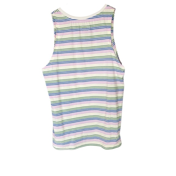 PACT Women's Small Soft Spun V-Neck Sleeveless Striped Tank Top - Picture 6 of 7